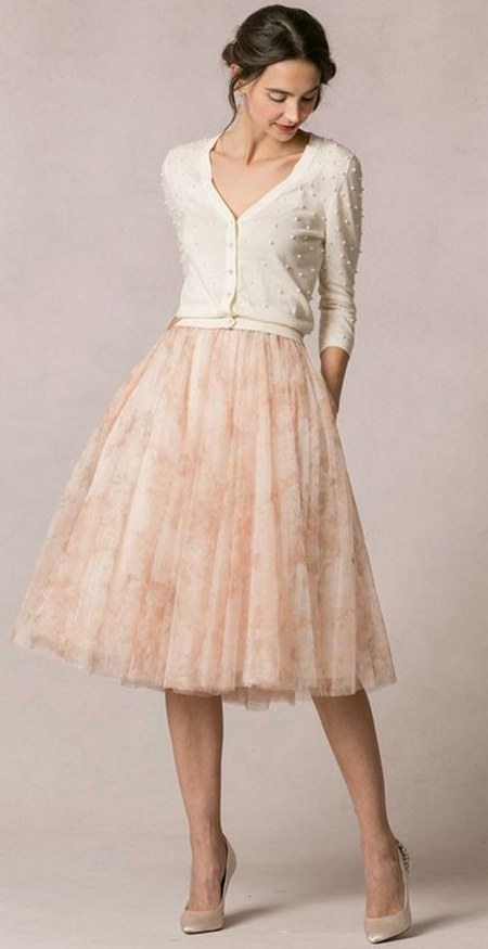 Lucy skirt by Jenny Yoo is a soft tulle, A-line, full and playful tea length skirt
