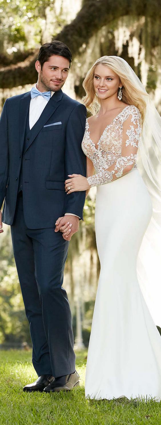 Martina Liana Spring 2016  Vneck Wedding Dress