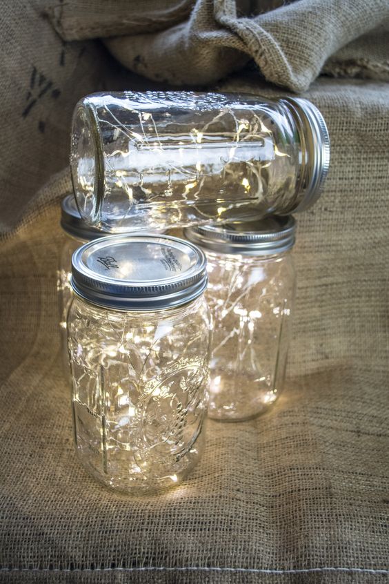 Mason Jar Fairy Lights Wedding Ideas