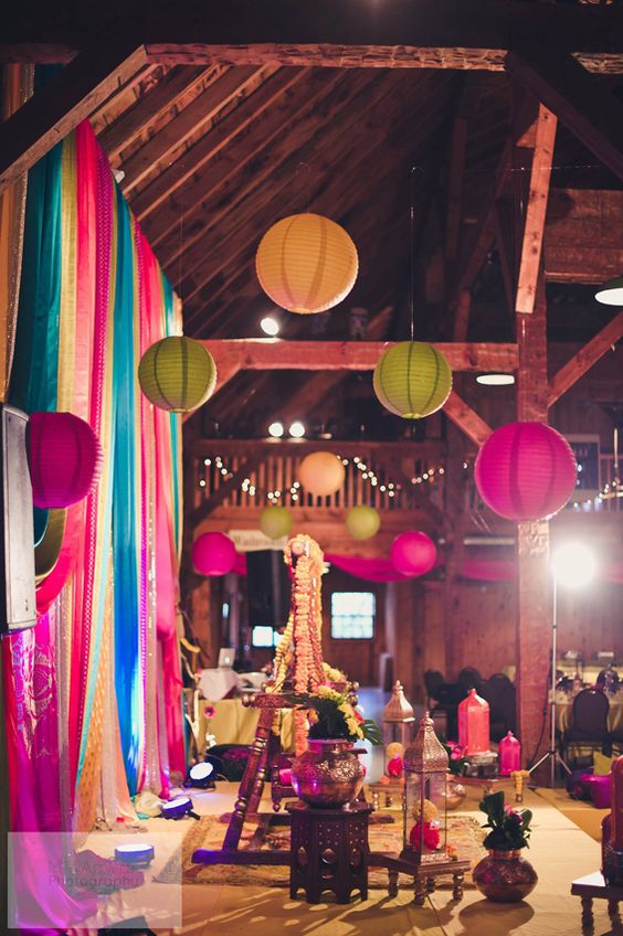 Paper Lanterns for a Rustic Toronto Mehndi Party by Lemon Truffle Designs