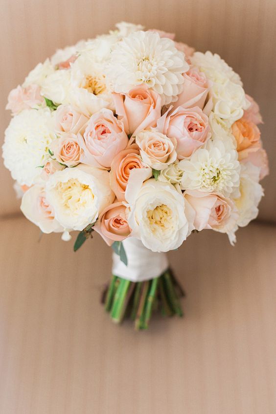 Peach Wedding Bouquet via Royce Sihlis Photography