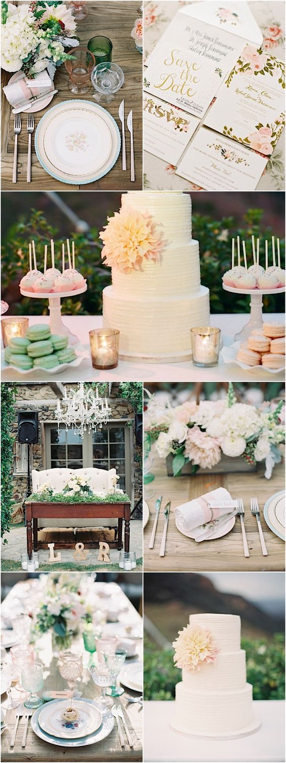 Romantic rustic outdoor pink wedding ideas Photo via Caroline Tran
