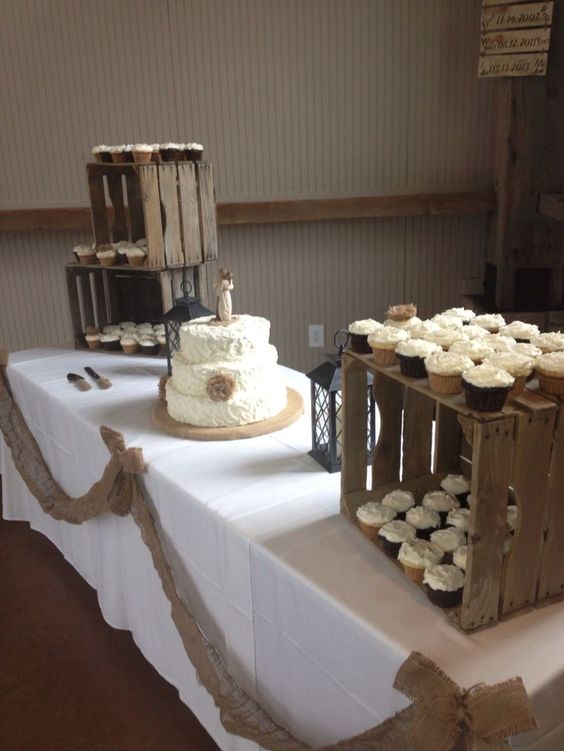 Rustic Wedding Cupcake Display