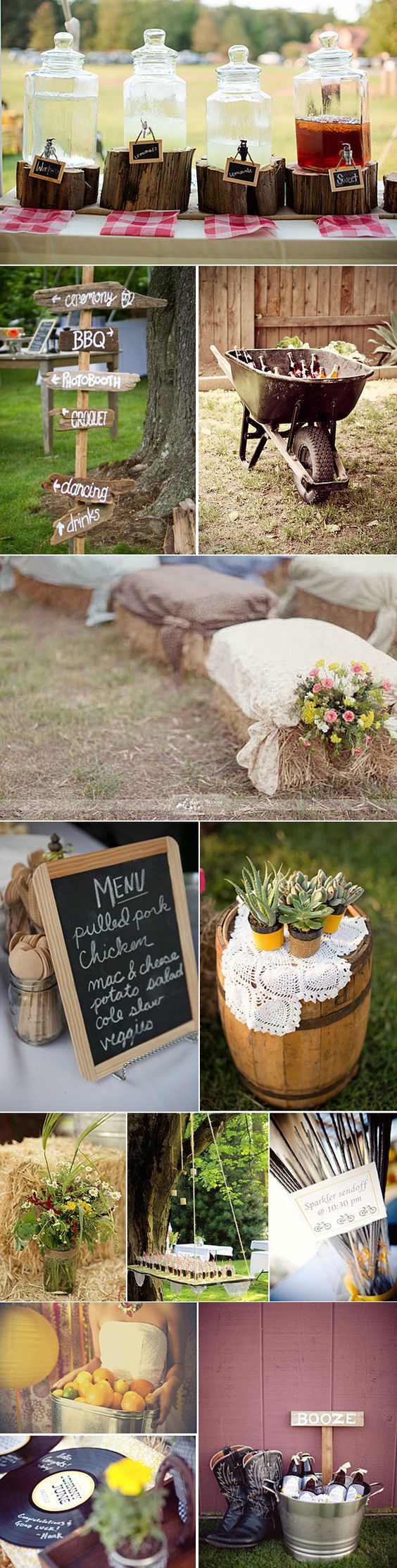 Rustic outdoor BBQ wedding ideas