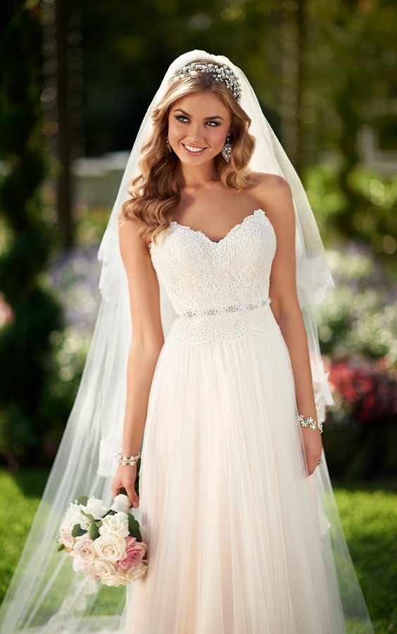 Stella York sweetheart lace wedding dress