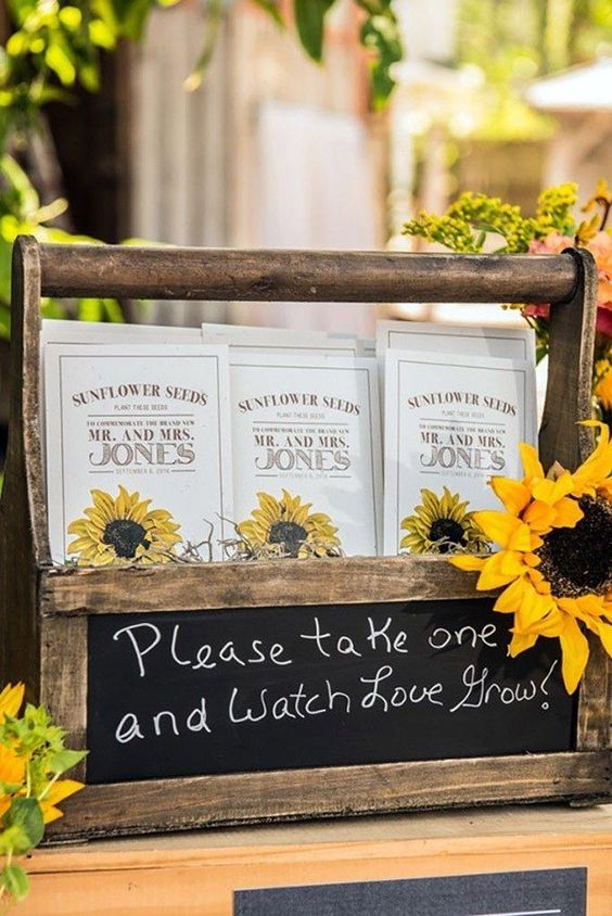 Sunflower seed wedding favors