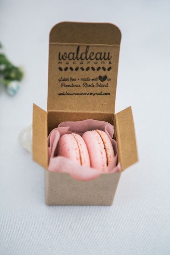 Sweet macaron wedding favor boxes