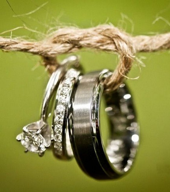 Tie the knot wedding ring shot