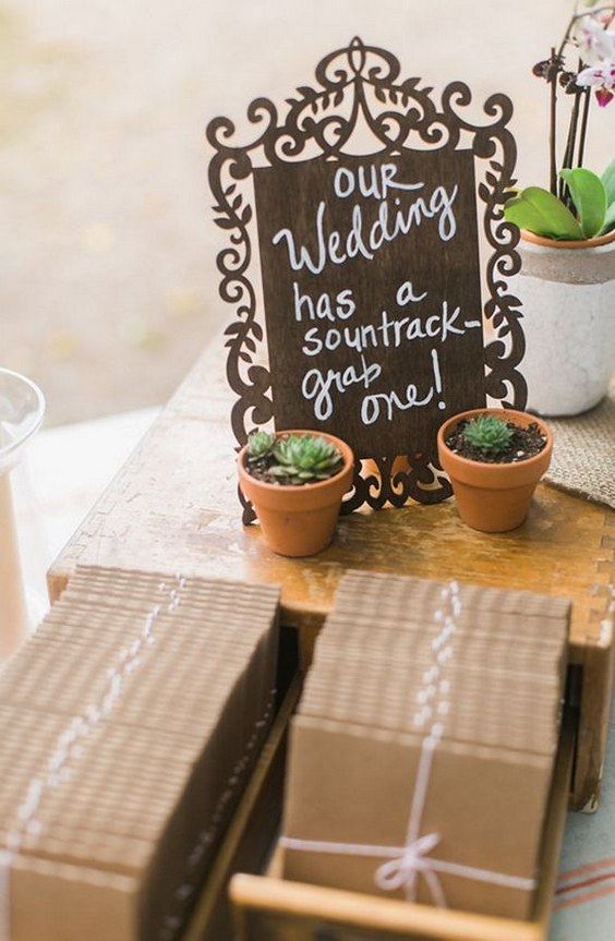 Wedding soundtrack and succulent favors