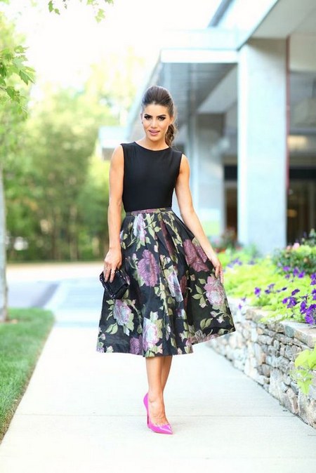 black printed wedding guest outfit