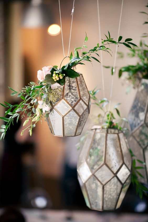 geometric wedding lanterns via Kaitie Bryant Photography