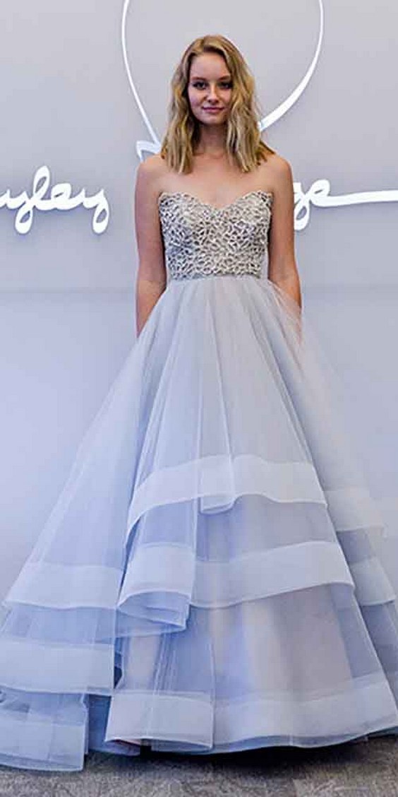 hayley paige light blue ball gown wedding dress