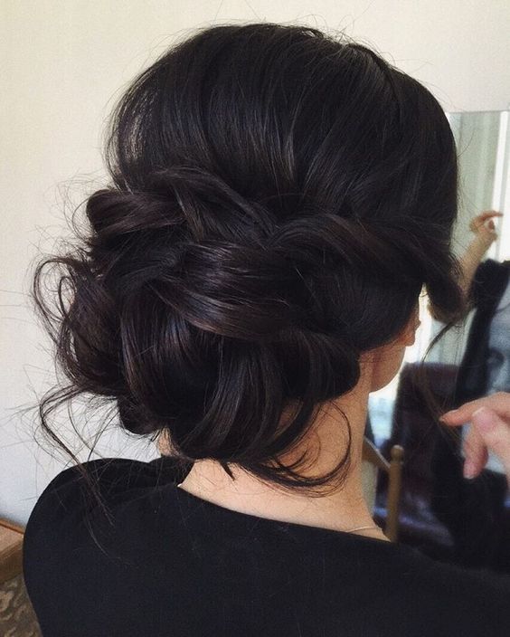 low bun wedding updo hairstyles via tonyastylist