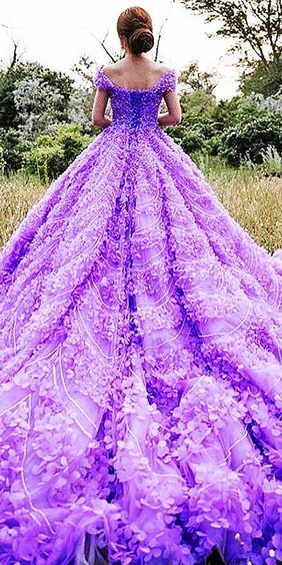 michael5inco purple wedding dress