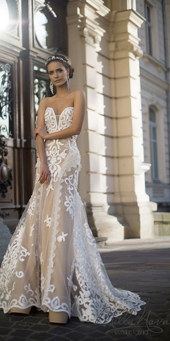 mila nova sweetheart lace wedding dresses