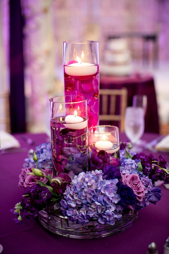 pink hydrangea wedding centerpiece