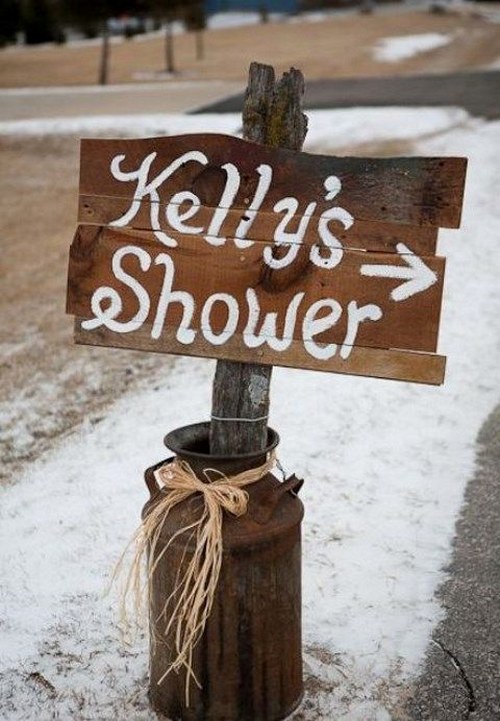 rustic bridal shower signs