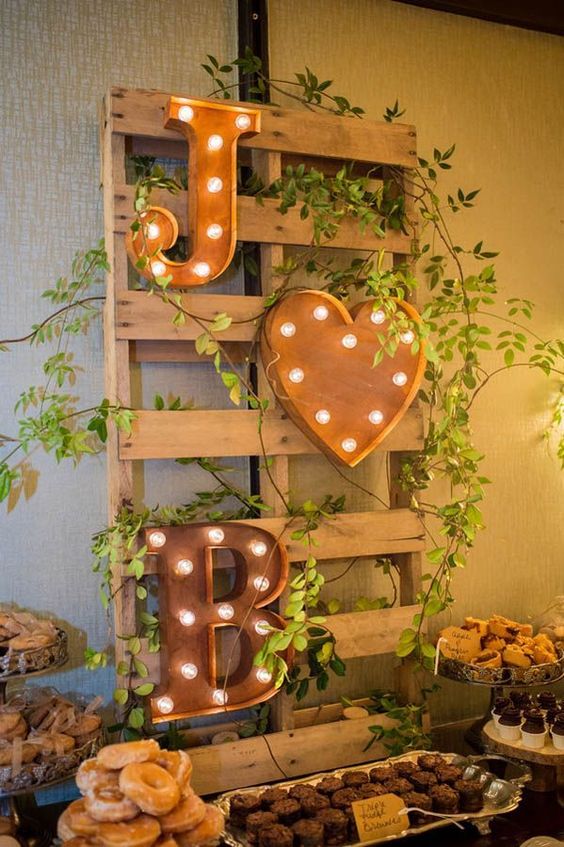 rustic display of the seating arrangements for wedding reception
