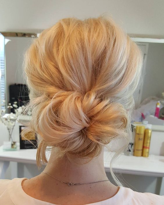 simple wedding bun updo hairstyle