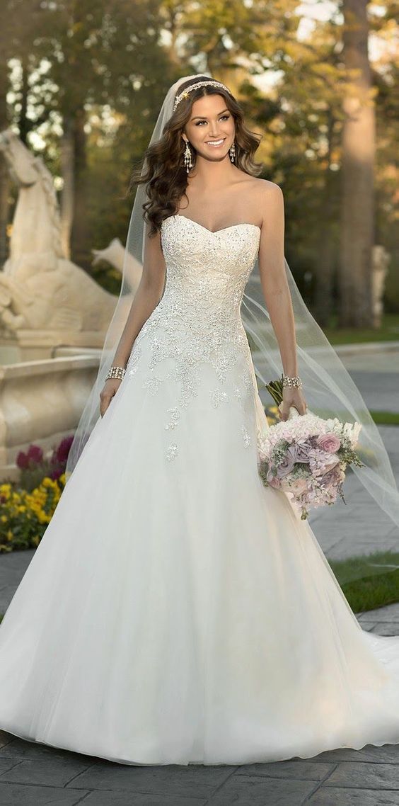 sweetheart lace aline wedding dress