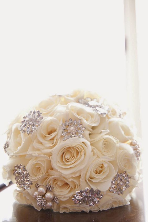 white roses and bling via Dawn Joseph Photography