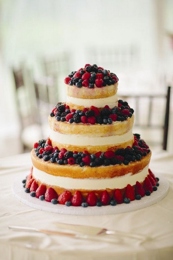4th of july rustic naked wedding cake