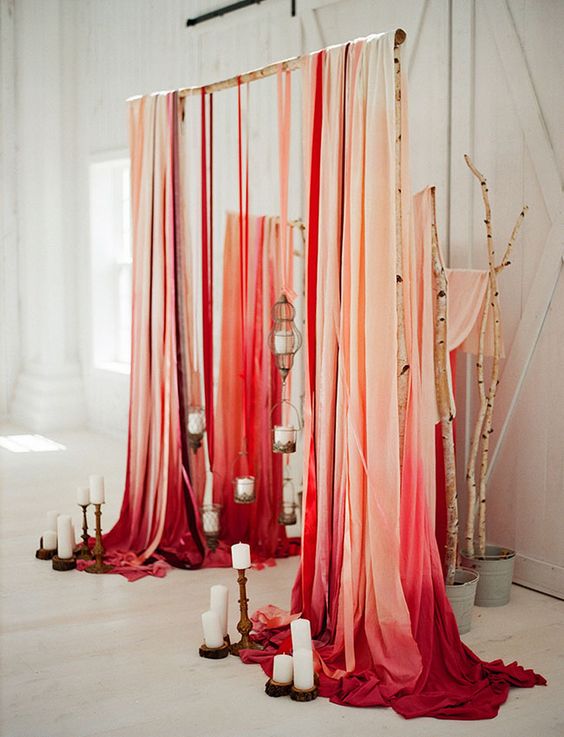 Red Ombre Wedding Decor