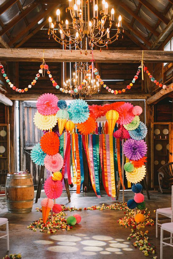 fiesta themed wedding backdrops and details