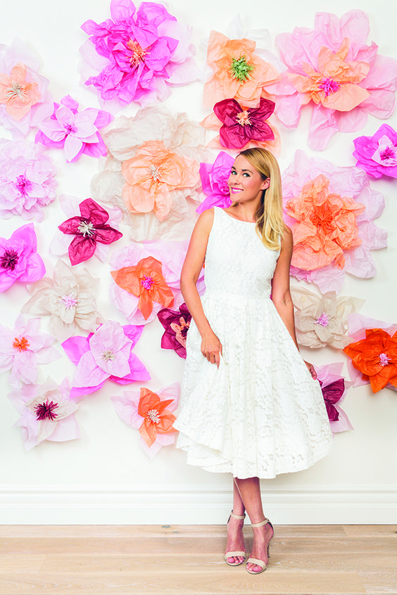 pastel  paper flower wedding backdrop