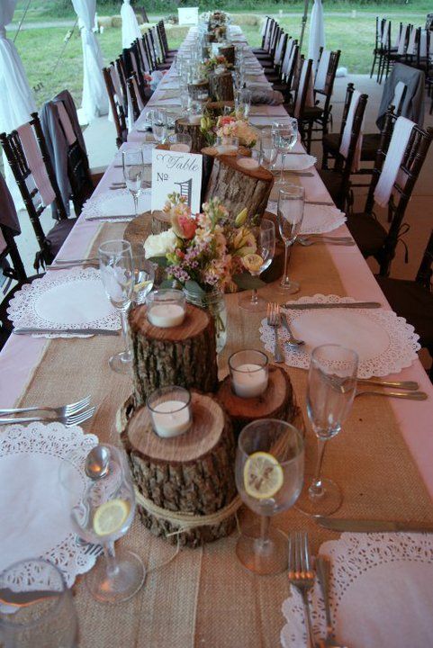wood vases wedding centerpiece