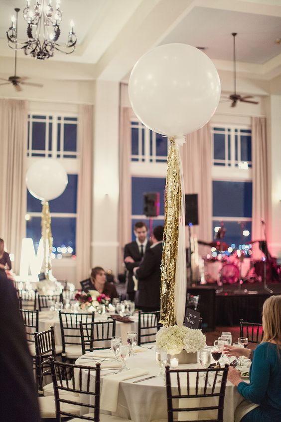Extra large balloons with gold tassels