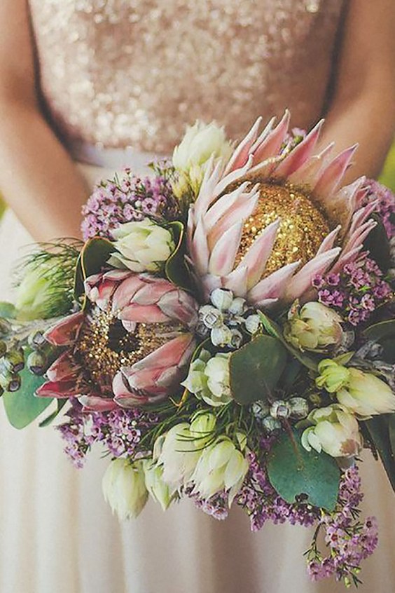 Pink Protea Wedding Bouquet via jenna henderson