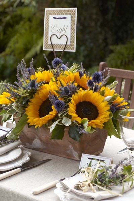 Sunflowers wedding centerpiece