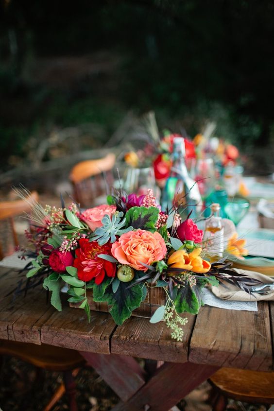 rustic boho wedding centerpieces,