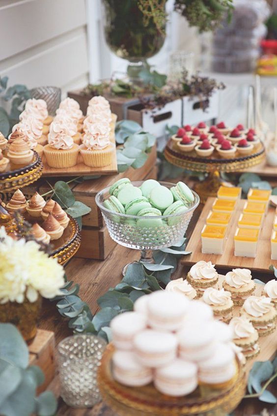colorful wedding dessert table idea