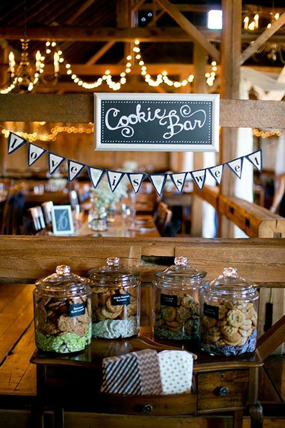 cookie bar wedding dessert table
