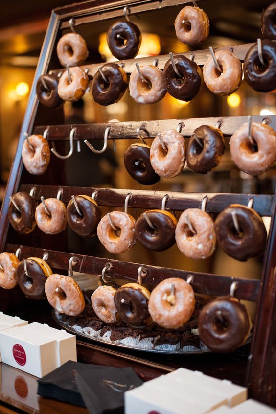 dessert bar with different kinds of donuts