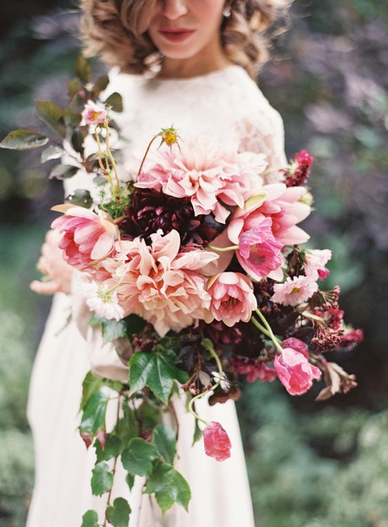 dreamiest pink wedding bouquet via Kayla Barker