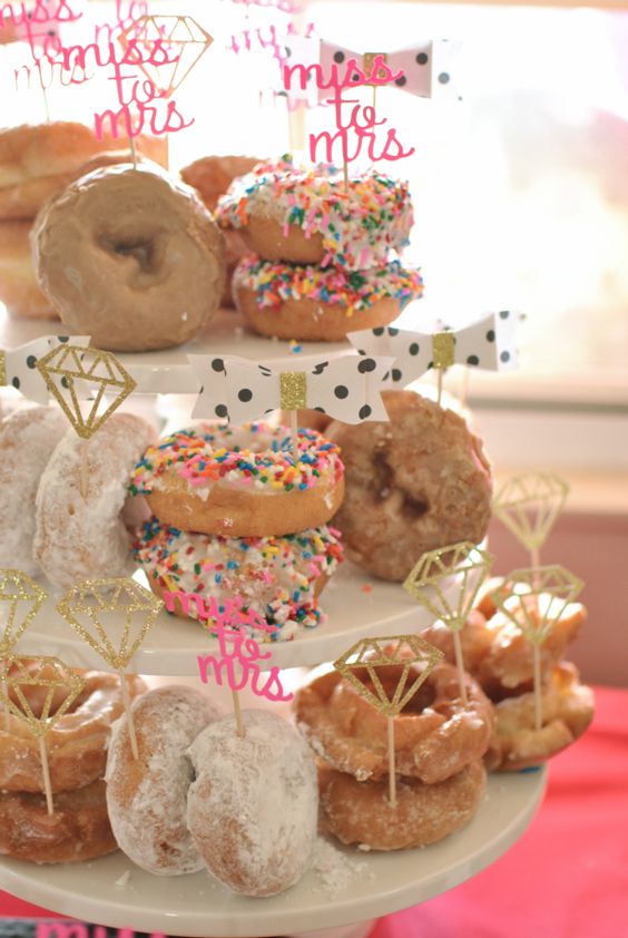 pink gold wedding donuts