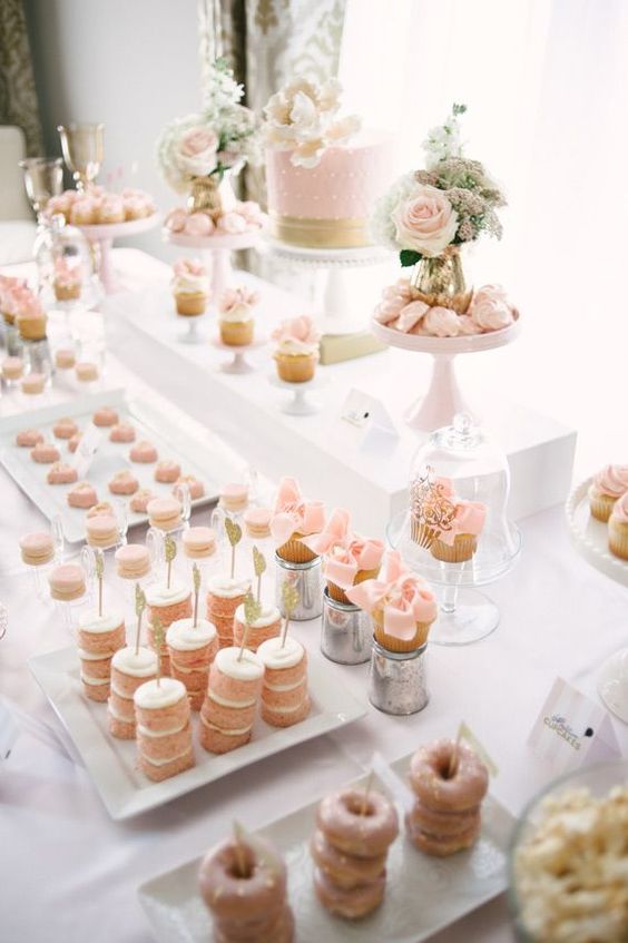 pink wedding cake table decor