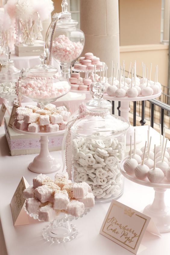 pink wedding dessert table decor