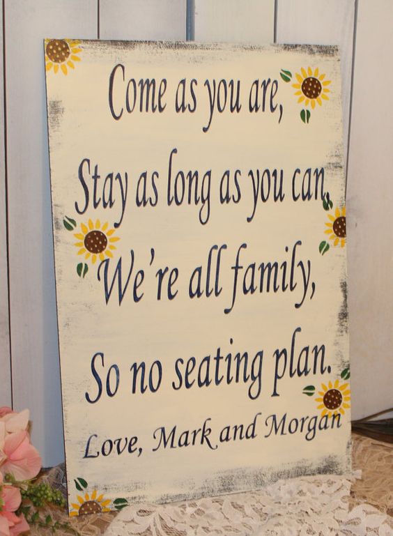 rustic sunflower wedding sign