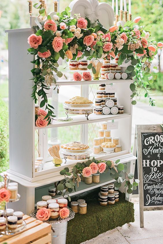 simple wedding dessert display