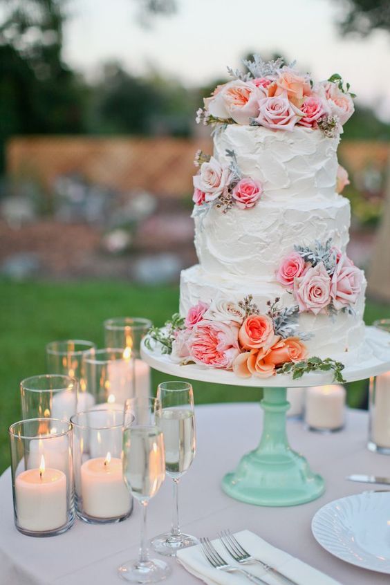 summer buttercream wedding cake