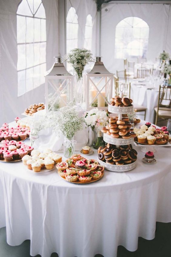 wedding donut dessert table ideas