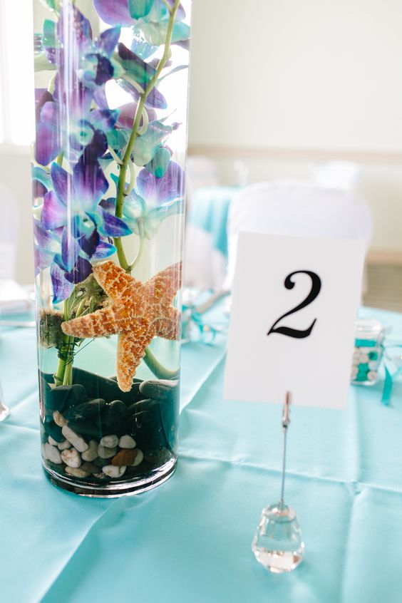 Beach Starfish wedding centerpieces