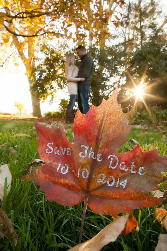 50 Fall Save the Date & Engagement Photo Ideas – Hi Miss Puff
