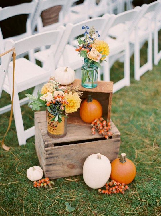 Fall wedding decor with a rustic twist
