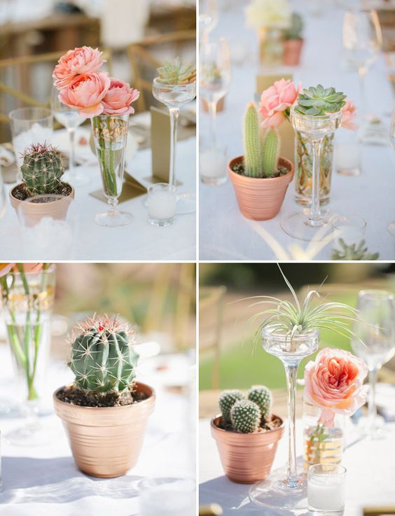 cactus, succulent and airplants wedding centerpiece