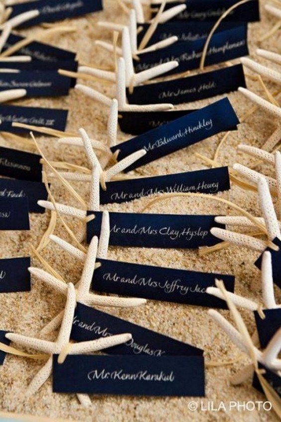 placecards for beach themed wedding